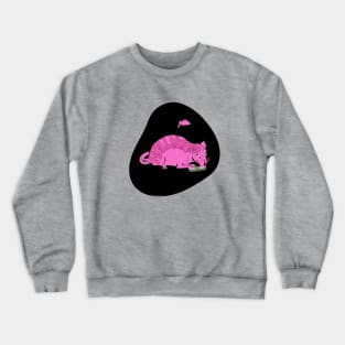 Hollywood Pink Distressed Rat (Loves You) By Abby Anime(c) Crewneck Sweatshirt